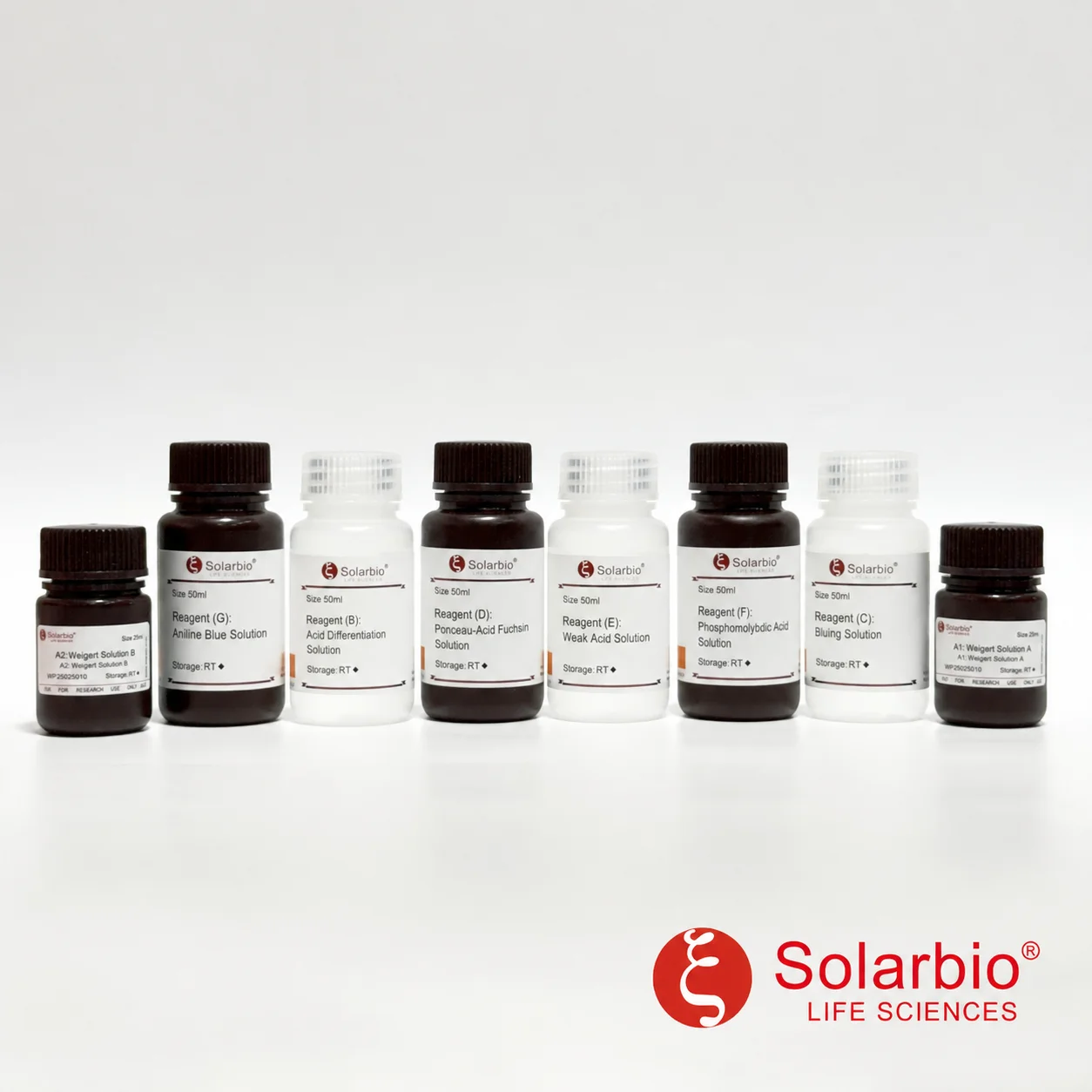 G1340 Masson Trichrome Stain Kit reagent components