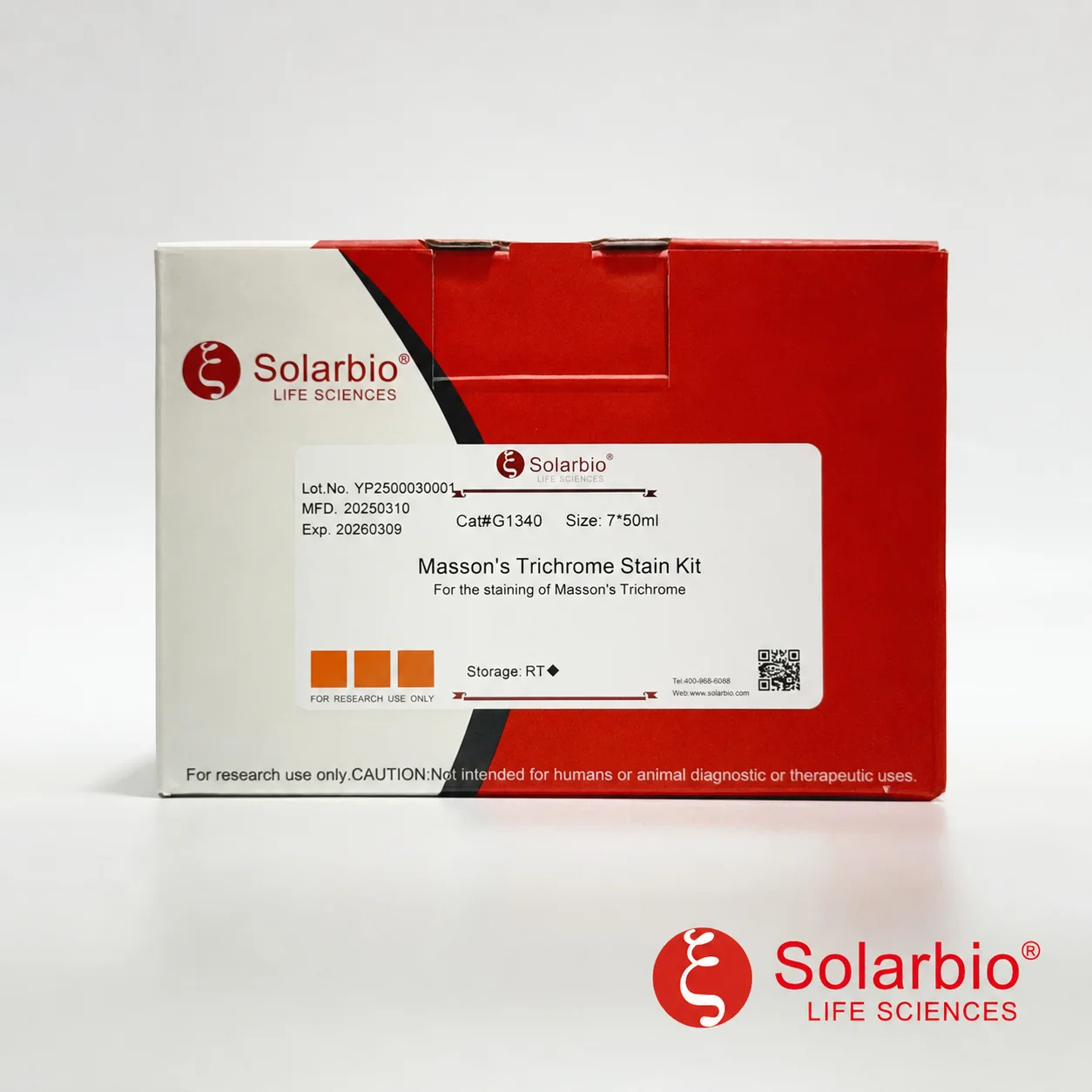 Solarbio G1340 Masson Trichrome Stain Kit for collagen and tissue structure staining